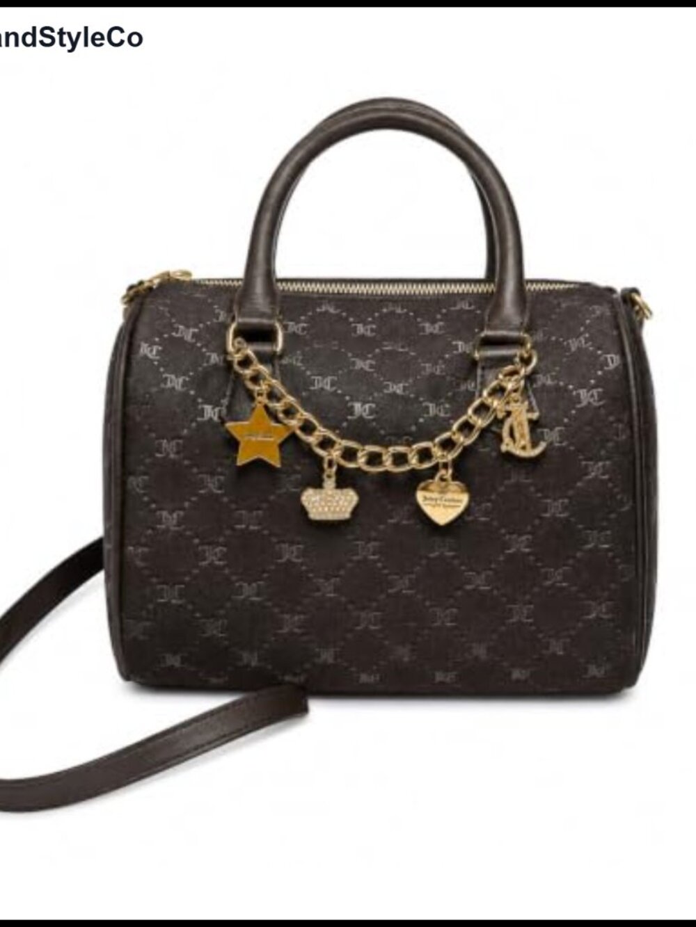 Faux Leather Satchel Handbag with Crossbody Strap and Top Handles